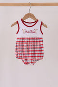 Red Alabama Roll Tide Embroidery Plaid Bubble