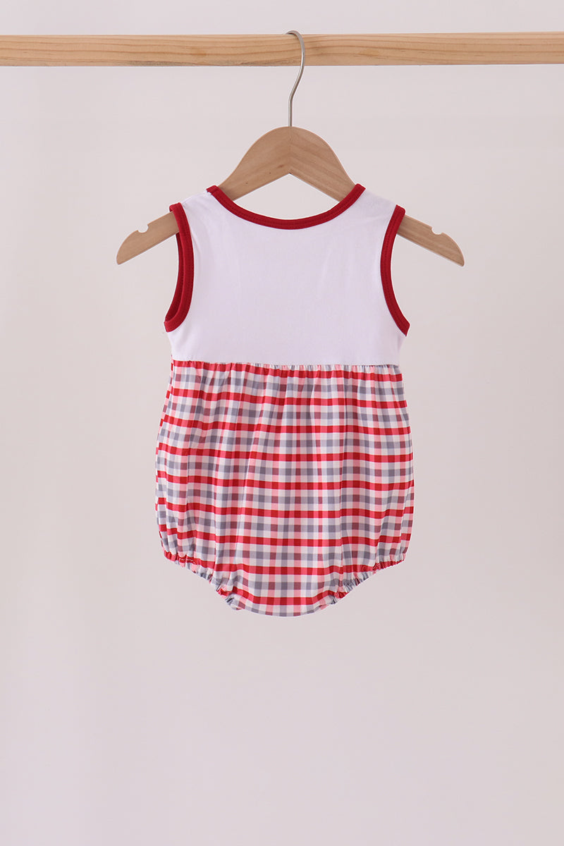 Red Alabama Roll Tide Embroidery Plaid Bubble